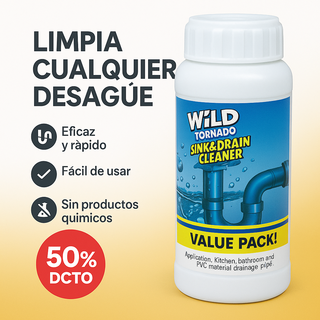 Despídete de las tuberías tapadas con Wild Tornado el Original 🎁Solo por hoy 50% Dcto