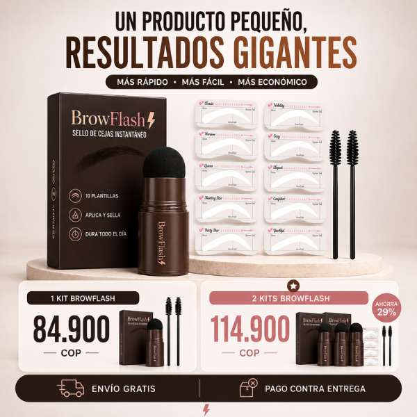 BrowFlash – Cejas Perfectas en Segundos | Lleva 2 con Descuento