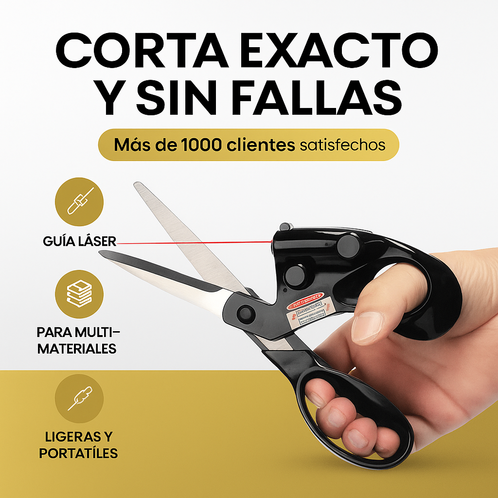 Corta Exacto y Sin Fallas con las Tijeras Láser Profesionales🎁Envío Gratis