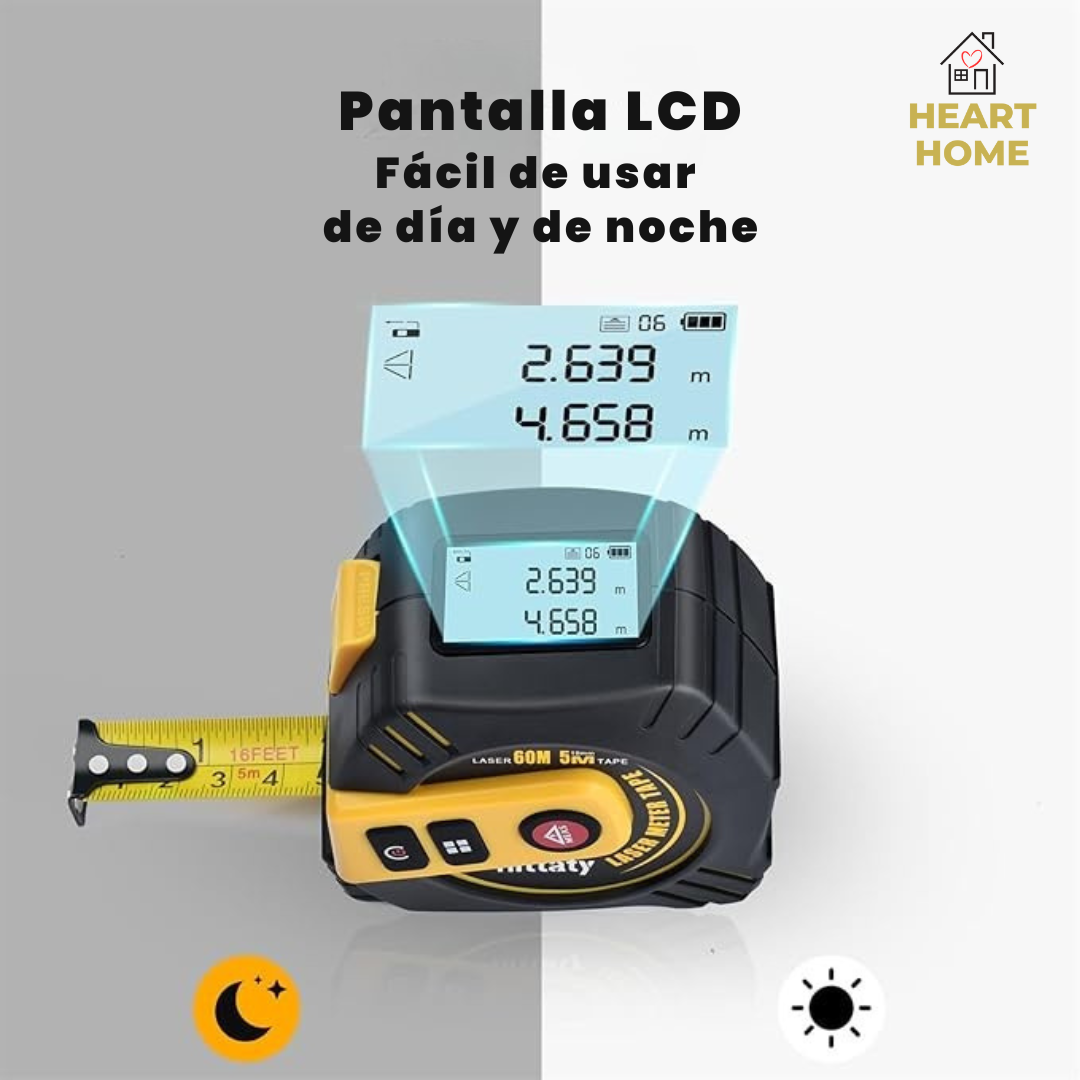 Laser Pro 40: Pantalla  Digital - Medidor distancia Laser 40 metros - Cinta Métrica (Acero al Magnesio) 5 metros🎁Envío Gratis