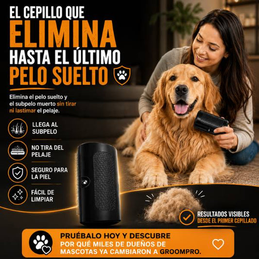 GroomPro — Elimina el pelo suelto desde la raíz, sin tirones ni dolor. Si no te gusta, te devolvemos el dinero.