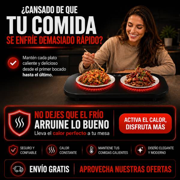 Base Eléctrica Calentadora de Alimentos-Mantén tus comidas calientes por más tiempo  🎁50% Descuento