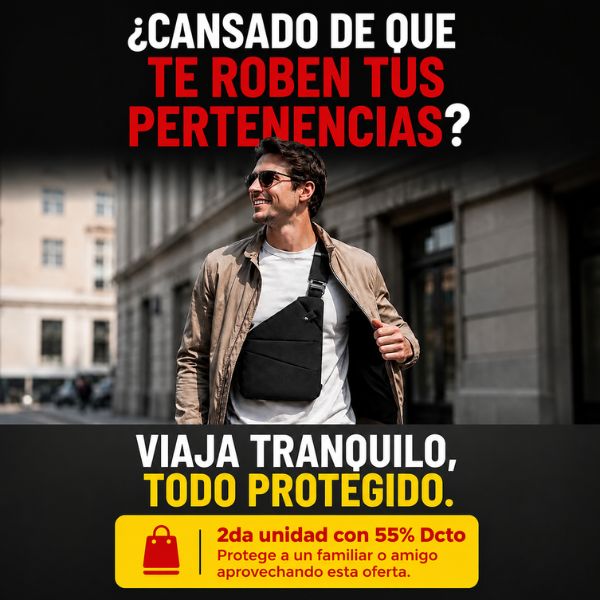 Safebag: Protección anti-robos y libertad de movimiento. Lleva la 2da unidad con 55% Descuento