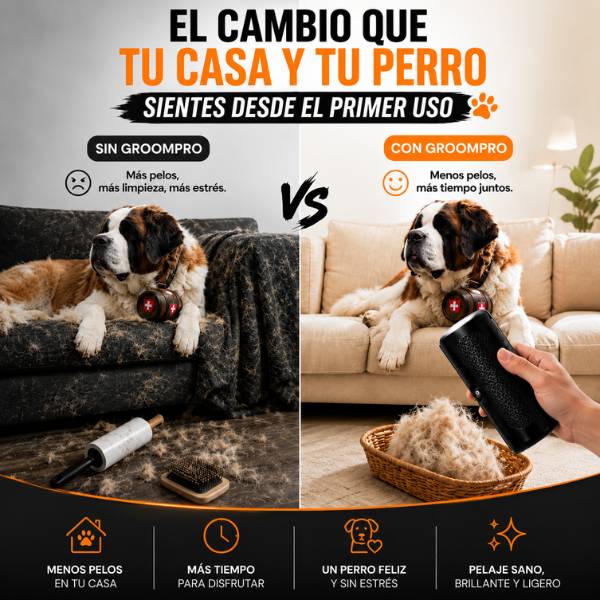 GroomPro — Elimina el pelo suelto desde la raíz, sin tirones ni dolor. Si no te gusta, te devolvemos el dinero.