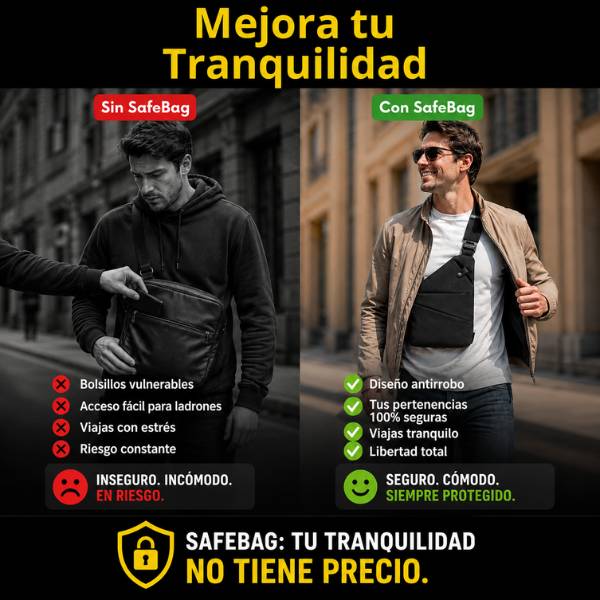Safebag: Protección anti-robos y libertad de movimiento. Lleva la 2da unidad con Descuento