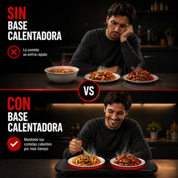 Base Eléctrica Calentadora de Alimentos-Mantén tus comidas calientes por más tiempo  🎁50% Descuento