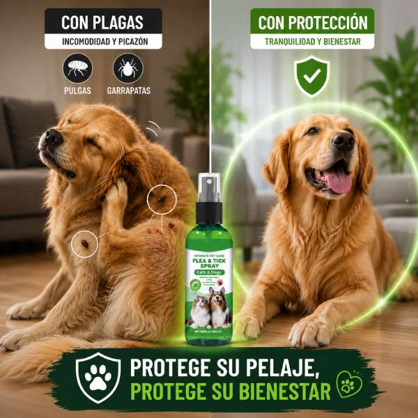 Flea & Tick Spray Natural — Protege a tu mascota de pulgas y garrapatas al instante | Envío Gratis