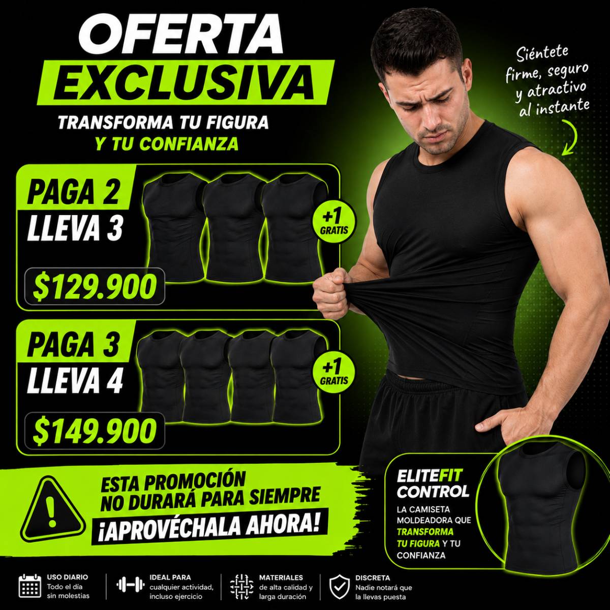 EliteFit Control: Moldea tu figura sin que nadie lo note. 🎁Paga 2 Lleva +1 Gratis.