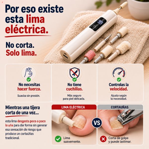 Kit de Uñas 5 en 1 — Para tus papás y tus abuelos · No corta, lima. 🎁OFF 33%