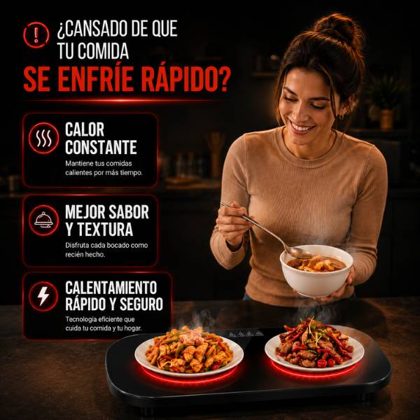 Base Eléctrica Calentadora de Alimentos-Mantén tus comidas calientes por más tiempo  🎁50% Descuento