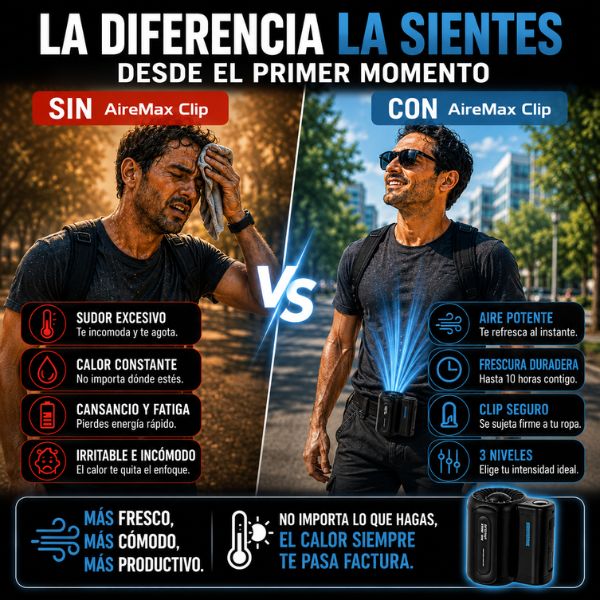 AireMax Clip - El Calor Ya No Tiene Por Qué Detenerte 🛡️Garantía 30 días