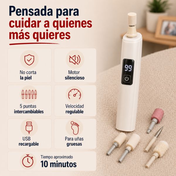 Kit de Uñas 5 en 1 — Para tus papás y tus abuelos · No corta, lima. 🎁OFF 33%