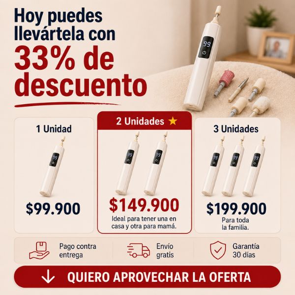 Kit de Uñas 5 en 1 — Para tus papás y tus abuelos · No corta, lima. 🎁OFF 33%