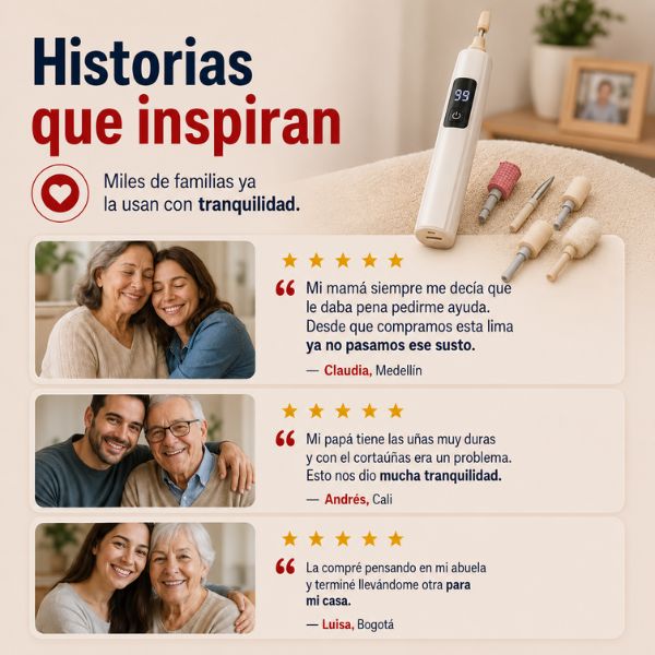 Kit de Uñas 5 en 1 — Para tus papás y tus abuelos · No corta, lima. 🎁OFF 33%