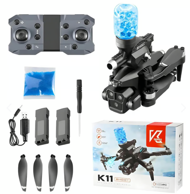 Dron K11 Shot: Resistente a los Golpes y con Lanzador de Hidrogel... ¡Consigue HOY tu Segunda Batería GRATIS!🎁Paga en Casa - Envío Gratis