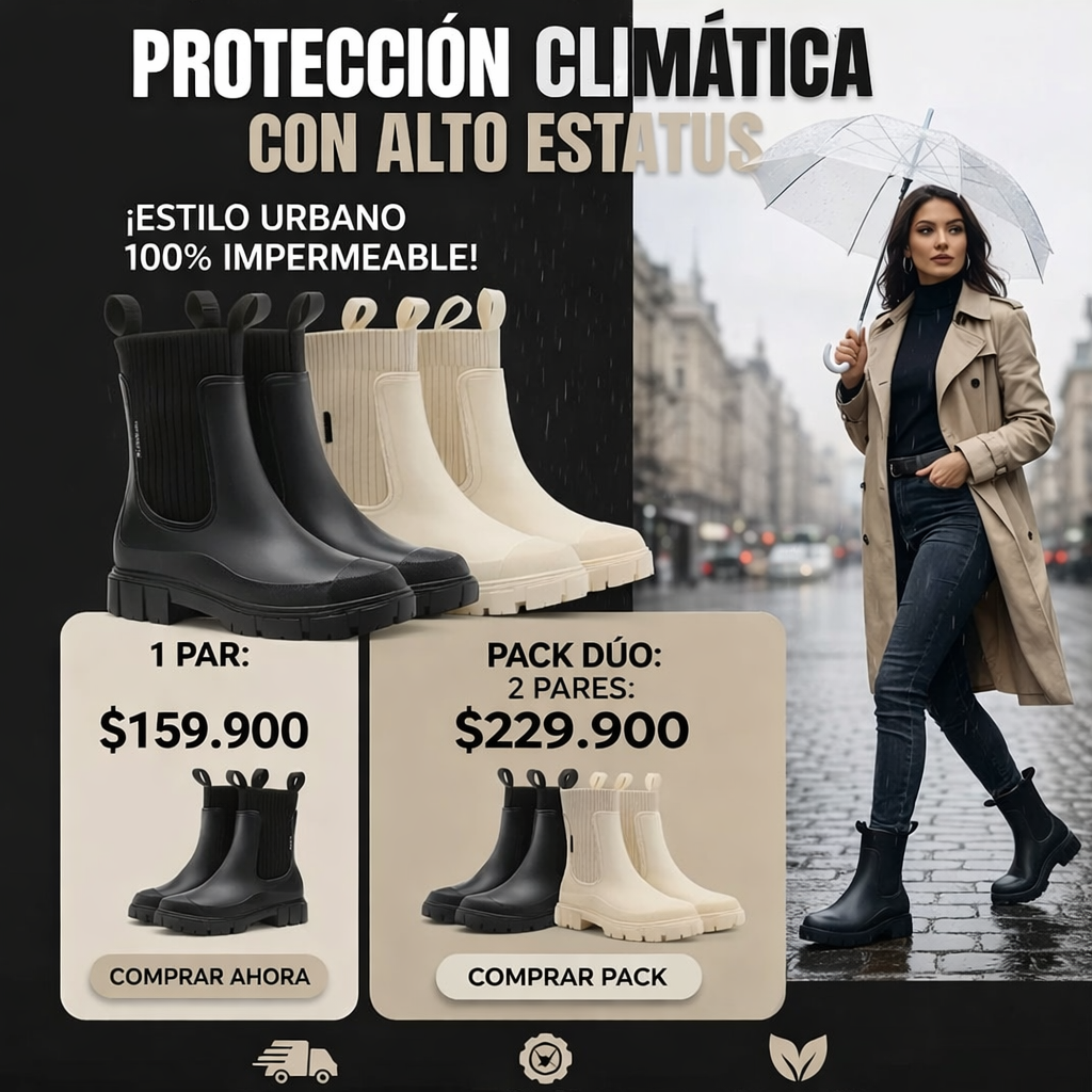 Botas  Chelsea Waterproof: Edición Lluvia🎁Envío Gratis-Paga en Casa
