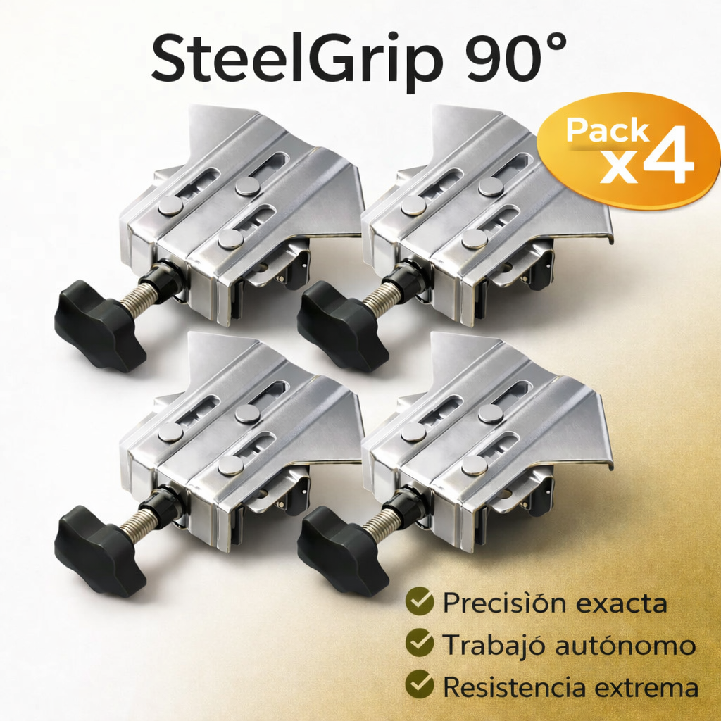 Abrazaderas de Carpintería 90° SteelGrip – Ensambles Perfectos en Segundos (Pack x4) por $139.900