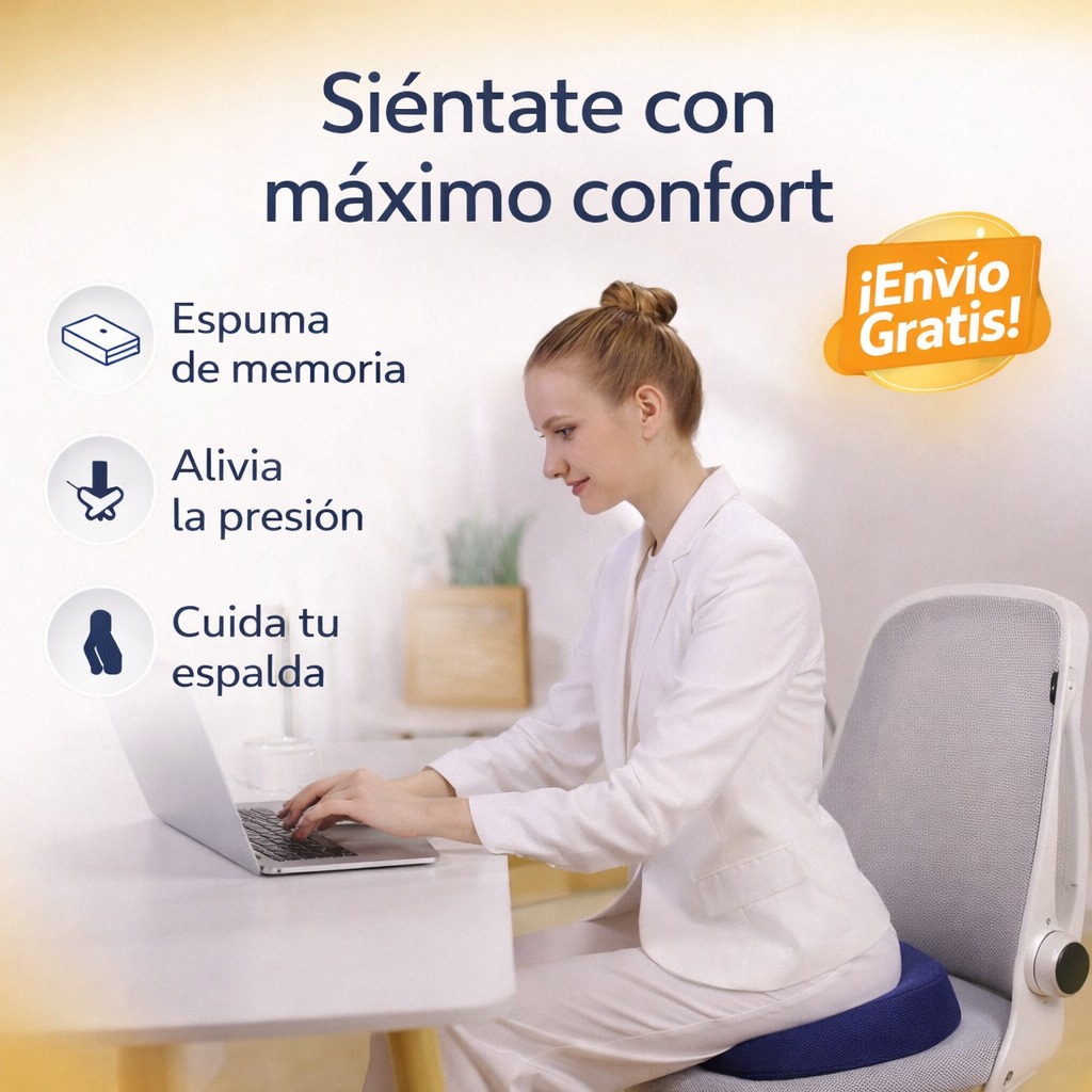 LumbarPro: El Asiento Viscoelástico para Trabajar 8 Horas sin Fatiga y Prevenir el Adormecimiento.