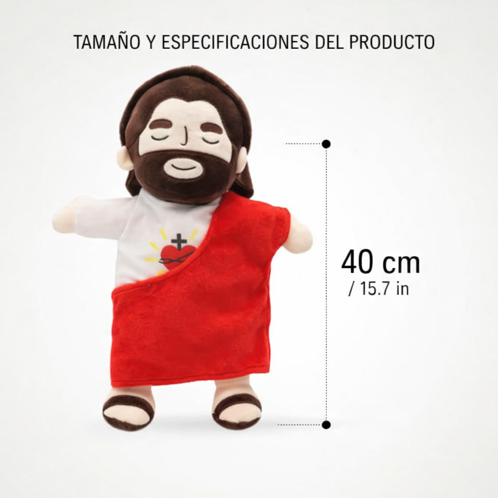 Peluche de Jesús con Respiración Suave que Transmite Paz y Tranquilidad🎁Paga en Casa-Lleva 2 por $194.900