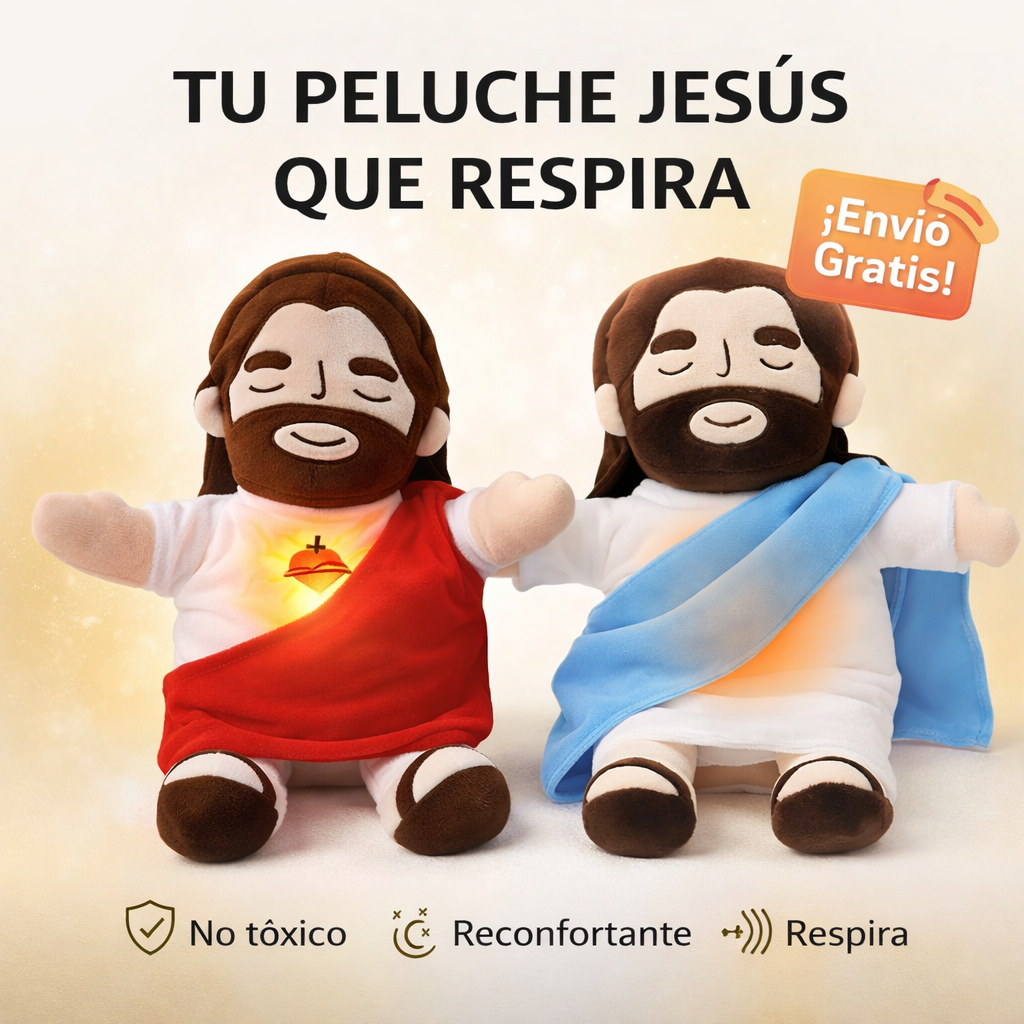 Peluche de Jesús con Respiración Suave que Transmite Paz y Tranquilidad🎁Paga en Casa-Lleva 2 por $194.900