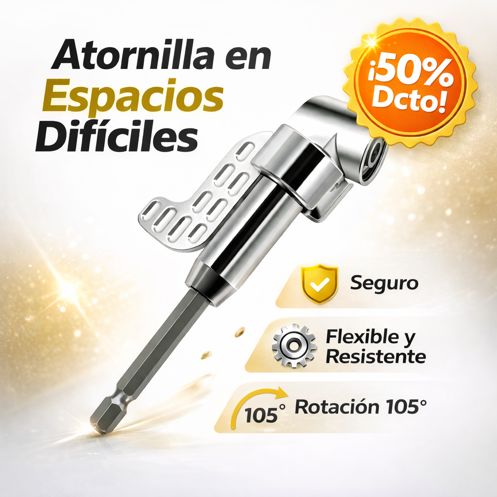 Adaptador Angular 105°: Soluciona en segundos donde tu taladro no cabe🎁Envío Gratis