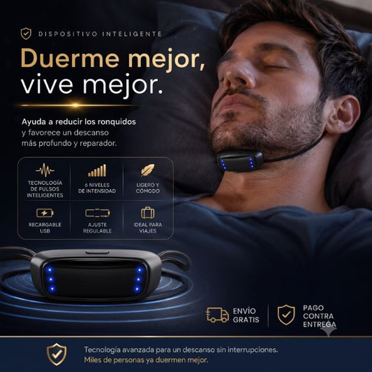 SleepZen™  Dispositivo Inteligente Antirronquidos Tecnología de Pulsos de Baja Frecuencia