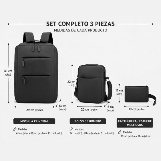 SET X 3 PIEZAS Elegancia, espacio y comodidad para tu día a día🎁50% Descuento