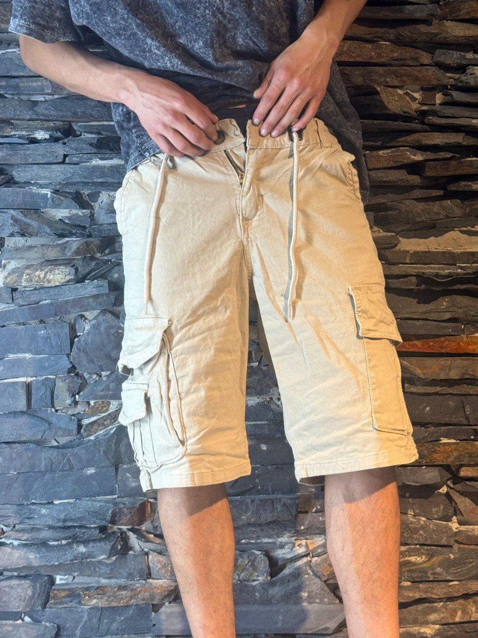 Pantaloneta Cargo Drill Licrado Calidad Premium-  Bolsillos Laterales 🎁ENVIO GRATIS