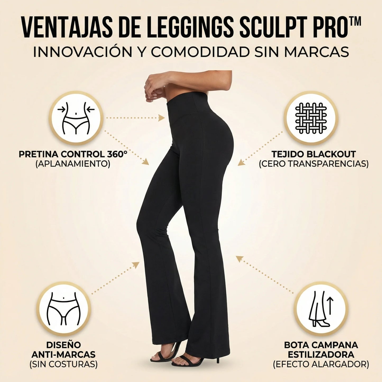 Leggins Bota Campana -Tela Suplex premium🎁Combos x 3 Unidades